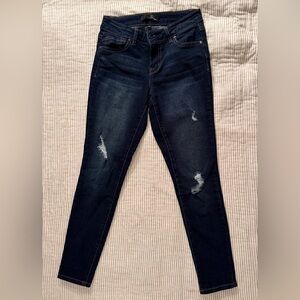 Liverpool Dark Blue Distressed Skinny Jeans